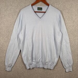 Alan Paine Sky Blue Knit Cotton Sweater Size UK 44 / EUR 52